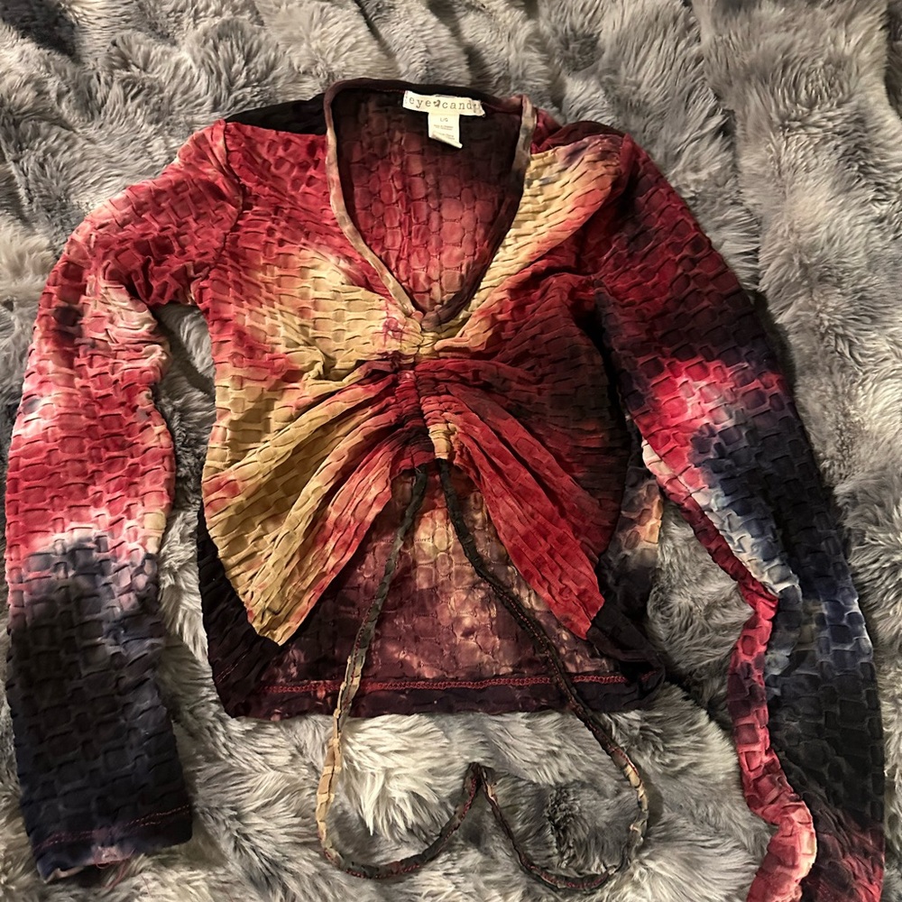 Y2K Eye Candy Multicolor Ruched top